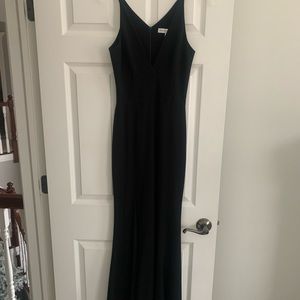 Dress, the population black long dress with slit size small 4 to 6 (worn once)
